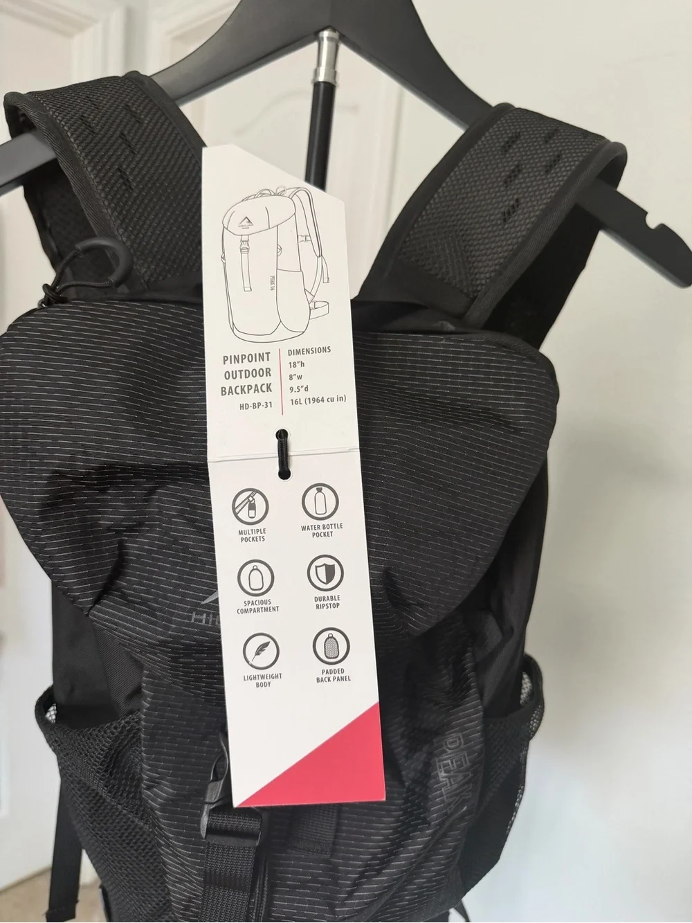 Black Men's Daypack Backpack